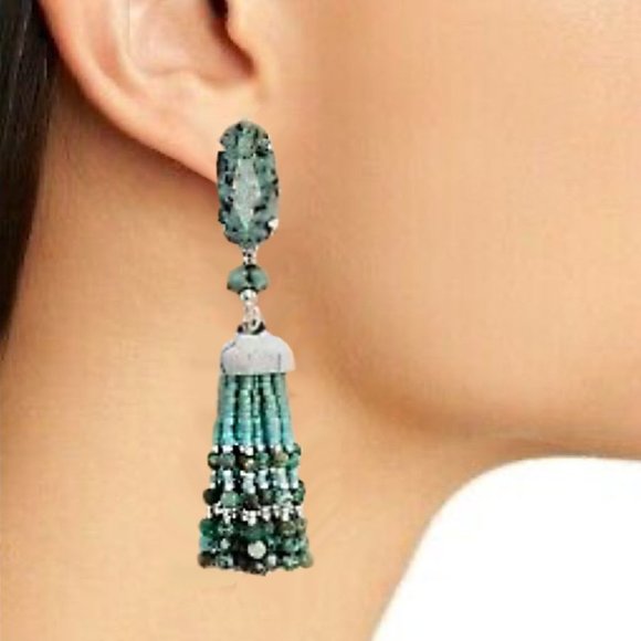 Kendra Scott Dove Statement Earrings in African Turquoise NWOT - Picture 7 of 8